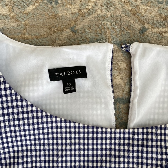 Talbots Gingham Peplum Top - Picture 2 of 8